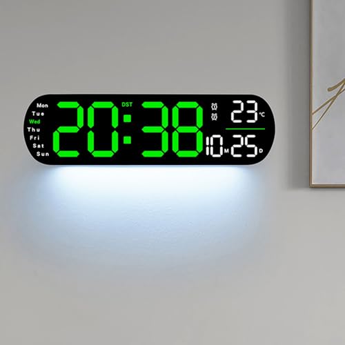 Reloj despertador digital LED con alarma vibratoria e intermitente multilingüe 7