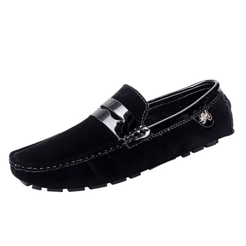 Anti-Slip Prom Fashion Slip On Men's Loafers Round Toe Driving Loafers Resistant Flat Heel