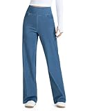 THE GYM PEOPLE Women's Wide Leg Jeans High Waisted Pull on Stretchy Baggy Basic Straight Denim Pants with Pockets