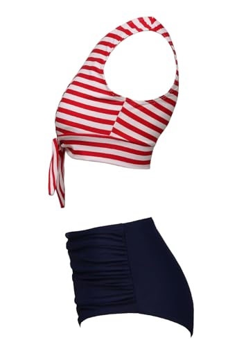 bslingerie Women Push Up Bikini Scoop Neck Crop Tank Top High Waisted Bikini Set Bathing Suit4