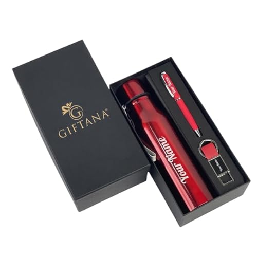 Image of Giftana Personalized Name Water Bottle 750ml, Birthday Gifts (Red 1)