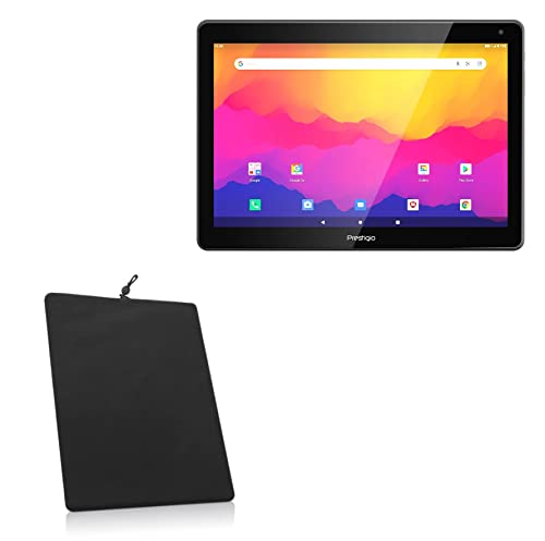 BoxWave Case Compatible with Prestigio Muze 3231 - Velvet Pouch, Soft Velour Fabric Bag Sleeve with Drawstring - Jet Black