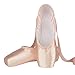 Chaussure de Danse de Pointe Chaussures de Ballet en Satin Rose avec Capuchons d'orteils Protecteurs et Ruban pour Femme Fille 39 EU