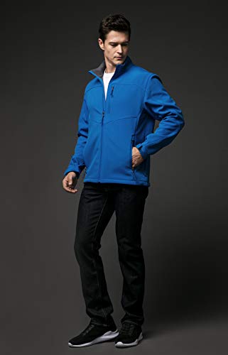 Tsla Men's Full-Zip Softshell Winter Jacket, Waterproof Fleece Lined Athletic Jacket, Outdoor Sport Windproof Jackets, Active Blue, Medium #TOP3