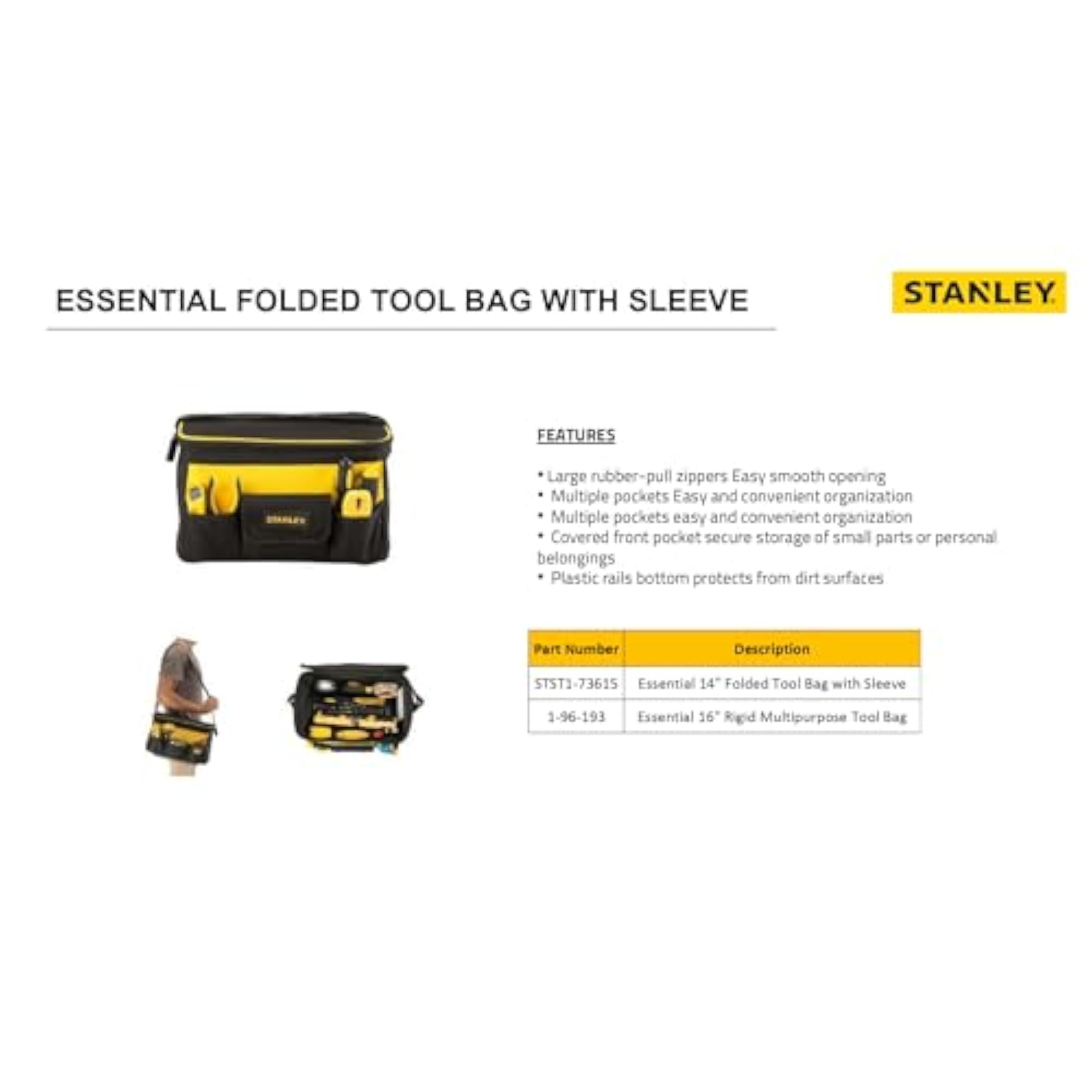 14 Polyester Tool Bag with Sleeve, Convenient Storage