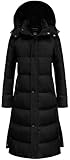 Chrisuno Winter Coat Women's Puffy Long Coats Womens Full Length Quilted Puffer Parka Heavyweight Maxi Jacket Black 2XL