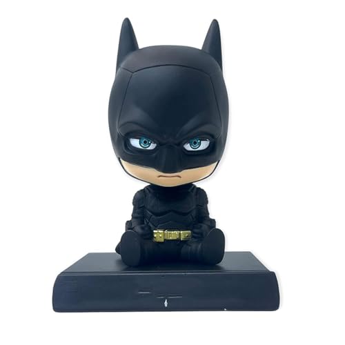 Image of Super Hero Action Figure Limited Edition Bobblehead with Mobile Holder for Car Dashboard, Office Desk & Study Table (New Batmen)