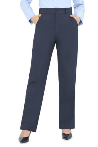 Image of Bamans Dress Pants Women Work Business Office Straight Leg Slacks