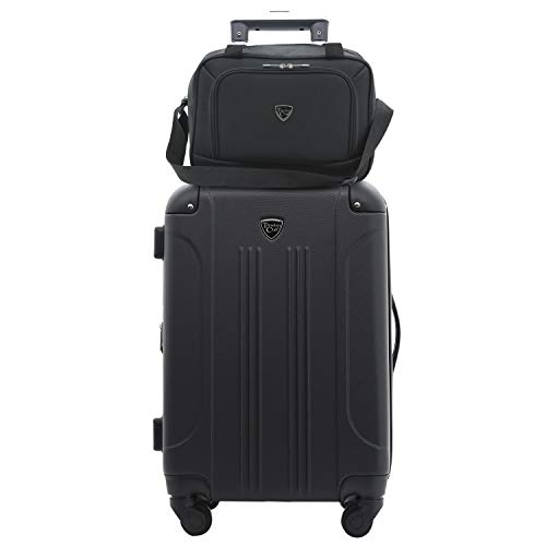 Image of Travelers Club Sky+ Hardside Expandable Luggage Set with Spinner Wheels, Black
