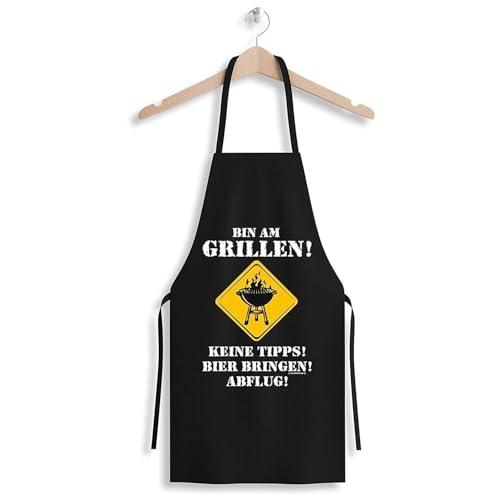 Foto von TIMBER TASTE® Grillschürze Männer + 5 BBQ Gewürze Geschenkset - BBQ Schürze & Grill Schürze Gewürze Set | Gewürzset Geschenk & edle Männergeschenke | Feinkost Geschenkset - Geschenke für Männer