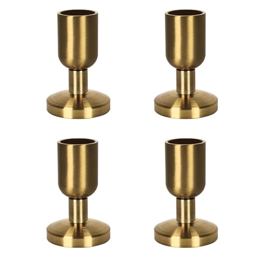 Vintage Gold Taper Candle Holders Set of 4, Gold Candle Stick Holders for Dining Table, Wedding Centerpiece, or Festive Mantel Decor