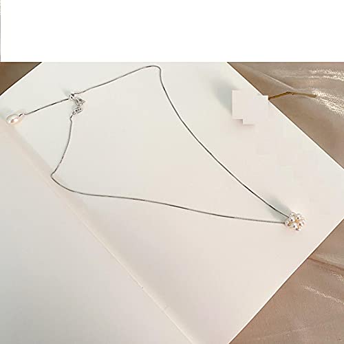 Collier de perle d'eau douce naturelle et argent 925 de prestige pour femme