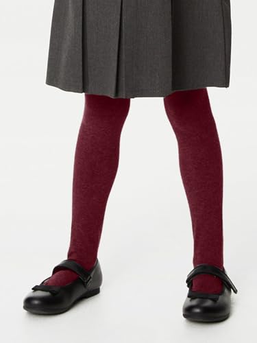 Image of COTTON DAY Kids Girls School Dress Cotton Tights Black White Navy Blue Burgundy