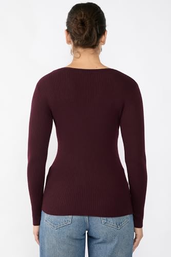 JENNIE LIU Womens 100% Cashmere V-Neck Sweater | Ribbed Tissue Weight Cashmere Sweaters for Women3