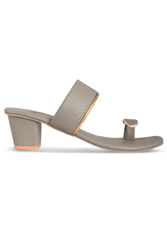 Image of MYRA Women's Stylish Block Heel Chappal | Casual Comfortable Block Heels - MS1547C