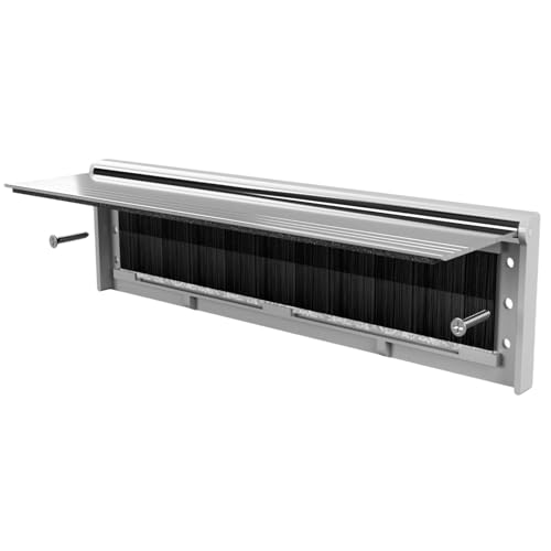 KWJEIULSOQ Letter Box Flap 11.5In - Letterbox Cover with Brush Silver