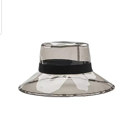Clear Bucket Hat Women Sun Visor Waterproof Rain Transparent Plastic Wide Brim Ladies Bucket Cap Fashion Rain Cap #TOP28