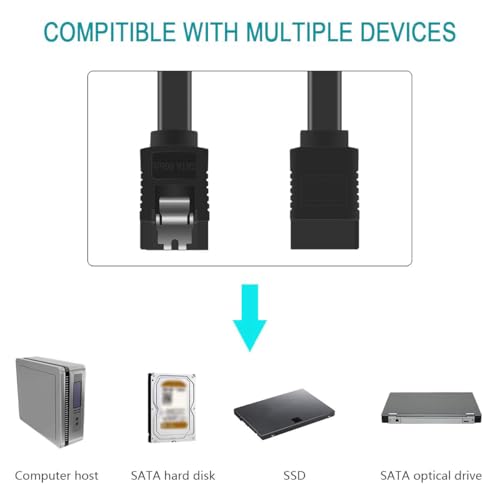 Cable SATA III 6Gbps Recto 18 pulgadas Negro miniatura 5