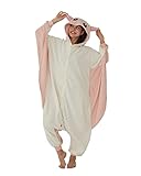 GONAAP Adult Flying Squirrel Onesie Pajamas One Piece Cosplay Outfits Animal Costumes For Women Men Halloween Family Costumes Sleepwear ( X-Large, Pink Flying Squirrel)