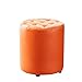 SYKONG Lederhocker, modern und einfacher Schuhwechselhocker, quadratischer Sofa-Hocker, orangefarbener Massivholzhocker, Wohnzimmer-Leder-Pier, erwachsener weicher Hocker niedriger Hocker kleiner Hock