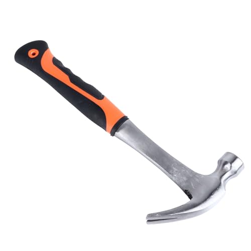 Martello per Chiodi Carpentiere, Calibro 45 in Acciaio 250 G Maniglia Antiscivolo con Testa Integrata per L'uso in Casa Sicurezza Industriale Emergenza Automobilistica