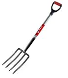BIHOMIFI Digging Spading Fork Forged Steel with D Grip Handle 41” Premium 4-Tine Spading Digging Fork Sturdy Metal D-Grip Multi-Purpose Virtually Unbreakable Gardening Tool