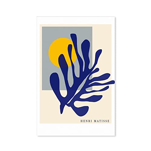 Impression Matisse bleu floral 40x60cm pour décor mural - 2