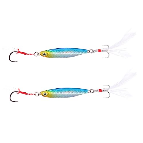jojofuny 2 Stycken Bete Paljetter Bas Jiggar Plast Serveringsskedar Fiske Bete Set Swimbait Krokar Konstgjord Bete Sjunkande Metallsked Saltvattenfiske Beten Metallbeten För Röding Öring