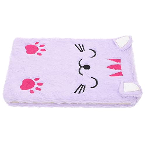 Sewroro 猫日記 メモ帳 ふわふわスケジュール帳 ファジーぬいぐるみジャーナル 愛らしいぬいぐるみのスケジュール帳 デイリープランナー 多目的ハンドブック 執筆本 紫の,purple 論文