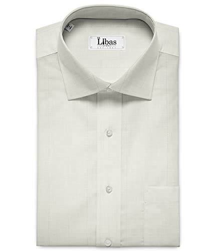 Image of Men's European Linen 60 LEA Striped 1.70 Meter Unstitched Shirting Fabric (White)