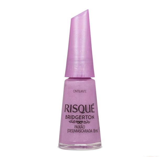 Esmalte Lilás Risqué Bridgerton Paixão (Des) Mascarada Cintilante 8ml
