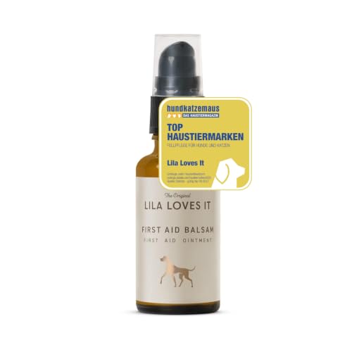 Wundsalbe für Hunde – natürlicher Balsam, mit Aloe Vera und pflanzlichen Ölen, regeneriert und lindert Juckreiz, mit Hyaluron und Zink, FIRST AID BALSAM von LILA LOVES IT, 30 ml