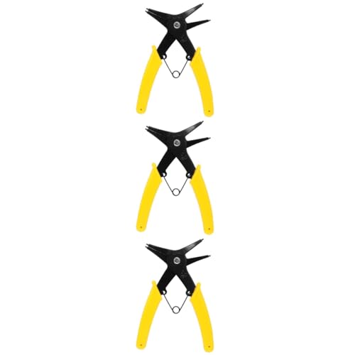 Yardenfun 3 Pcs Circlip Pliers Snap Ring Pliers Spring Clamp Plier Sprung Welding Spring Plier Clamp Circlip Hose Pinch Off Pliers Repairing Accessory Household Plier Steel Yellow