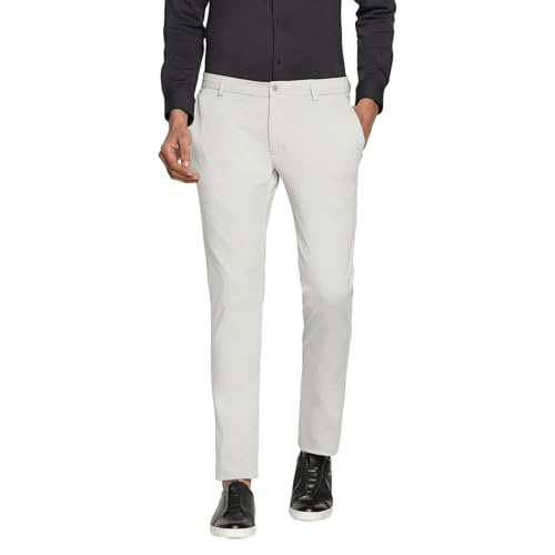 Image of Blackberrys Men's Blue Slim Fit Solid Regular Trousers