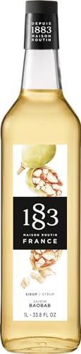 Image of 1883 Baobab Syrup - Premium French Flavored Syrup for Coffee, Cocktails, Mocktails & Iced Beverages - 1L Glass Bottle, Made in France