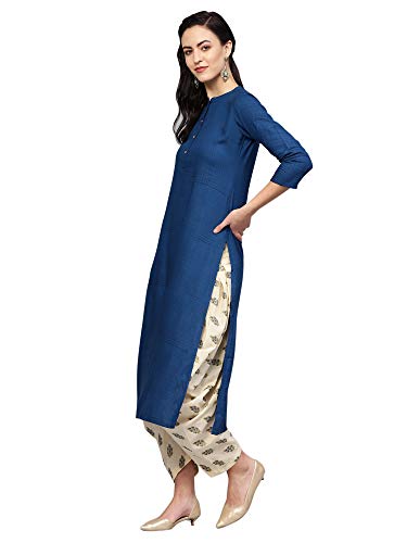Image of INDO ERA Women's Viscose Rayon Solid Straight Kurta(IE26KT5GN1331)