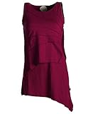 ca. 90 bis 98 cm lang Vishes - Alternative Bekleidung - Asymmetrisches, zipfeliges, Patchwork Elfenkleid Organic Cotton dunkelrot 34
