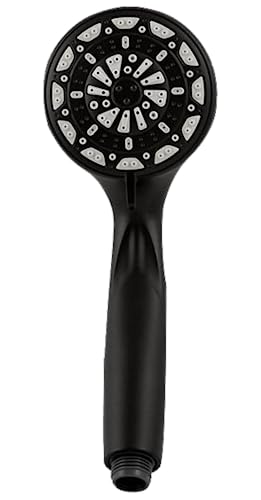 Cabezal de ducha manual 6 posiciones Waxman negro mate