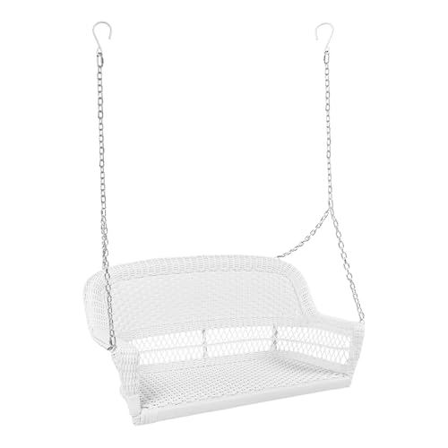 Jeco Resin Wicker Porch Swing, White