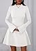 PRETTYGARDEN Women's Elegant Holiday Short Dress 2026 Fall Bell Long Sleeve Mock Neck Work Business Casual Party Mini Dress(White,Large)