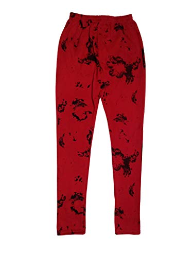 Image of IndiWeaves Girls Combo Pack of Warm Wollen Printed and Solid Leggings for Winters (Green,Beige,Dark Grey,Red,5-6 Years) Pack of 4