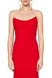 Trendyol Damska sukienka wieczorowa TPRSS21AE0121, czerwona, 32, czerwony, 32