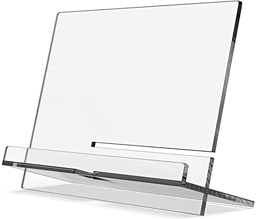 MaxGear Acrylic Cookbook Holder,Adjustable Cookbook Stand for Viewing Cookbooks,Tablets,Reading Rest Cookbook Stand Document Holder for Kitchen & Office 1 Pack