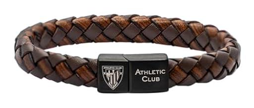 Athletic Club Pulsera de Cuero Trenzado, Negra, con Escudo Oficial | Ya disponible en tu tienda friki favorita! En mundofriki.es!