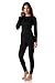 Thermajane Women's Ultra Soft Thermal Underwear Long Johns Set with Fleece Lined (Small, Black)