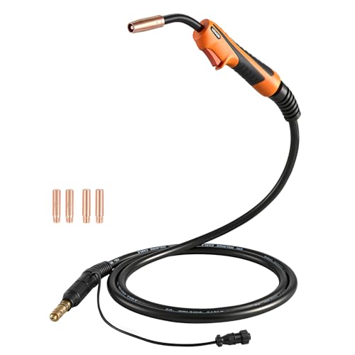 VEVOR 100A MIG Welding Gun with 10FT Cable, Replacement for Lincoln Magnum 100L (K530-6) - with 5PCS Mig Welding Contact Tips