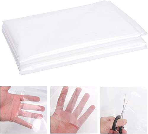 Atoke 2M X 10M Extra Thick Polythene Plastic Sheeting,Anti-dust Furniture Cover,Clear Garden Grow Polytunnel Cover Sheets for Greenhouse,Agriculture,Garden,Painting Work