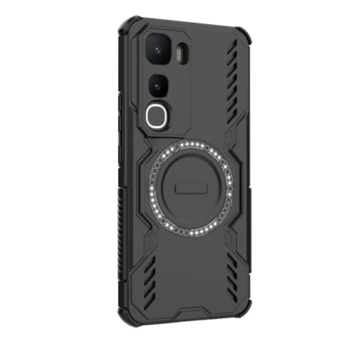 Image of Back Cover Case for Vivo Y400 5G | 360 Protection Mobile Phone Case Mag-Safe | Camera Protection | Vivo Y 400 5G Back Cover | Vivo Y400 5+G - Black TPU+PC