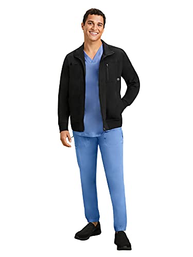 Healing Hands Men's Scrub Jacket 6 Pocket Purple Label Scrubs 5530 Jonathan Zip Up Jacket For Men Black Xl #TOP2