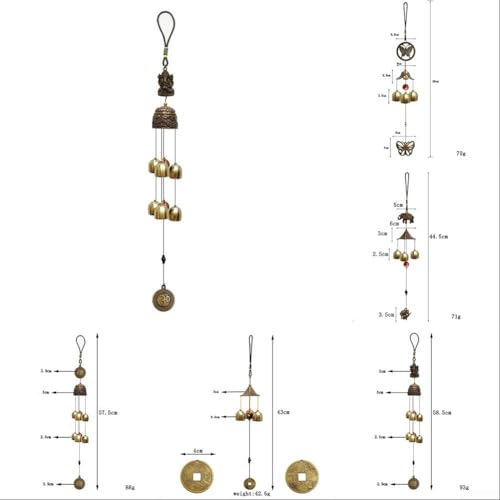 Windspiel aus Kupfer, Dekoration für Gärten und Häuser, harmonische Klänge und visuelle Anziehungskraft (B)